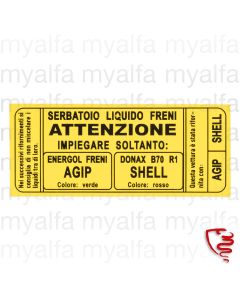 Aufkleber Bremsflüssigkeit 101                              