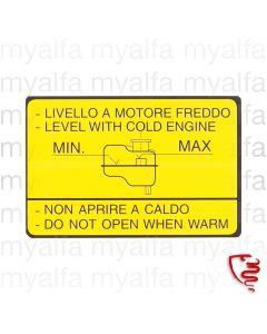 Aufkleber für Kühlwasser      Ausgleichsbehälter GTV6       116.46.31.050.00