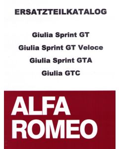 SPARE PARTS CATALOGUE GIULIA  SPRINT GT/GT VELOCE/GTA/GTC,  510 PAGES