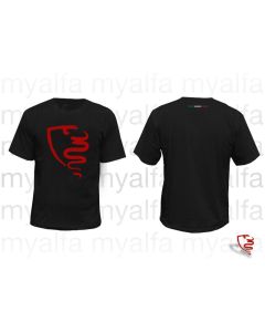 T-Shirt schwarz, Logo "myalfa", 100% Baumwolle